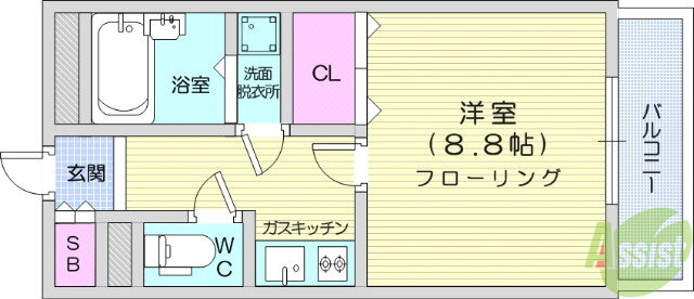 宮城県仙台市青葉区台原４ 台原駅 1K マンション 賃貸物件詳細