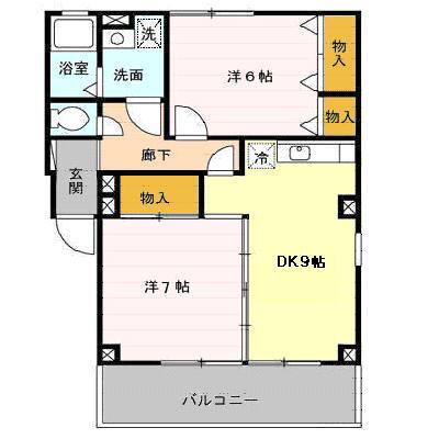 サンモール西田 2階 2DK 賃貸物件詳細