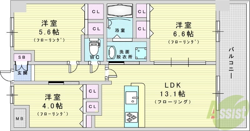 大阪府大阪市北区大淀中５ 福島駅 3LDK マンション 賃貸物件詳細