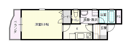 ラネージュ片原 3階 1K 賃貸物件詳細
