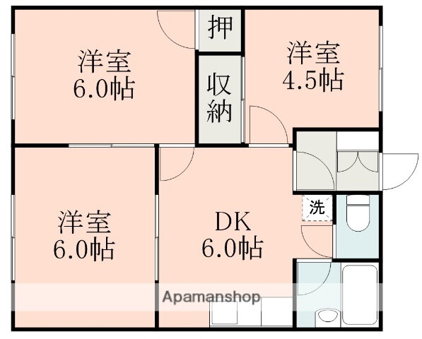 熊本県熊本市西区二本木４ 3DK アパート 賃貸物件詳細