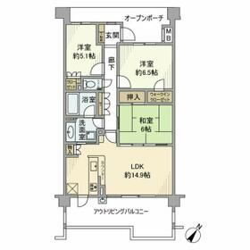 プラウド検見川浜 2階 3LDK 賃貸物件詳細