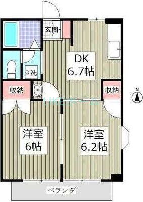 トライアングル 1階 2DK 賃貸物件詳細