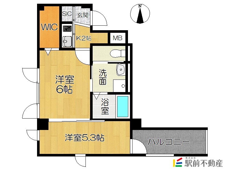 福岡県福岡市中央区唐人町２ 唐人町駅 2K マンション 賃貸物件詳細