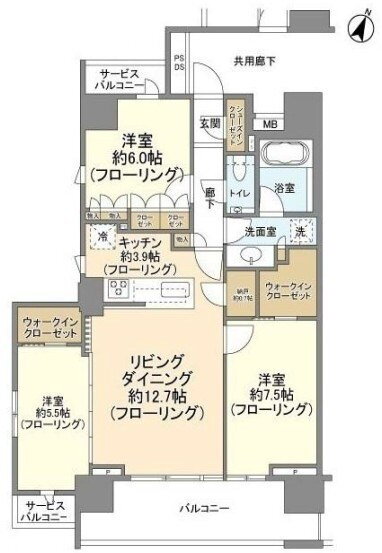 東京都新宿区若松町 若松河田駅 3LDK マンション 賃貸物件詳細