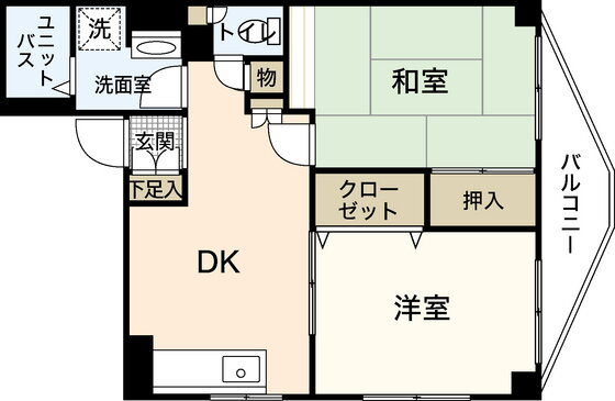 広島県広島市中区羽衣町 日赤病院前駅 2DK マンション 賃貸物件詳細