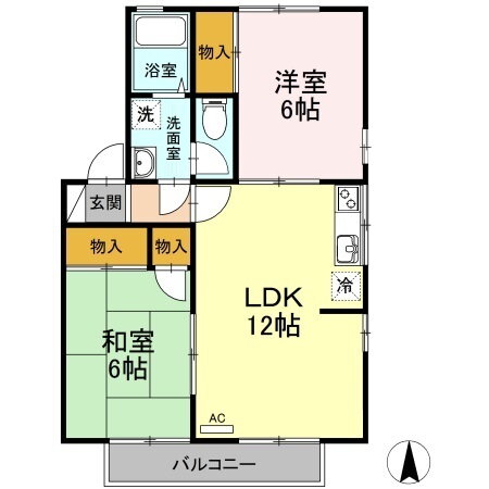 ヴィラージュ・９５　Ｂ棟 2階 2LDK 賃貸物件詳細