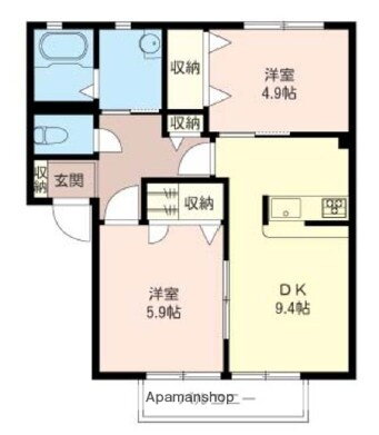 埼玉県川越市大字藤間 上福岡駅 2DK アパート 賃貸物件詳細
