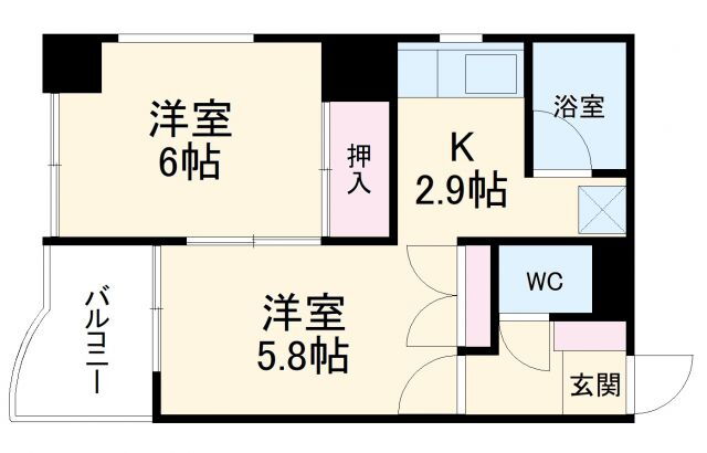 愛知県名古屋市北区平安２ 平安通駅 2K マンション 賃貸物件詳細