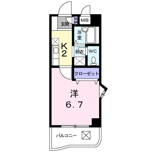 カサーレ三ケ森 2階 1K 賃貸物件詳細