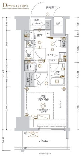 ＣＲＥＳＴ　ＴＡＰＰ　川崎ＩＩ 8階 1K 賃貸物件詳細