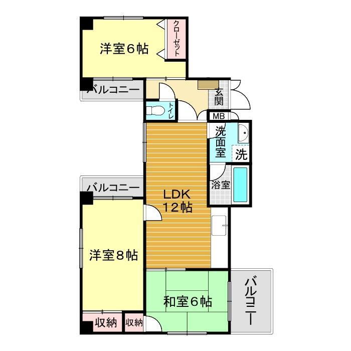 山口県下関市赤間町 下関駅 3LDK マンション 賃貸物件詳細