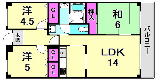 メゾン浜甲子園 3階 3LDK 賃貸物件詳細