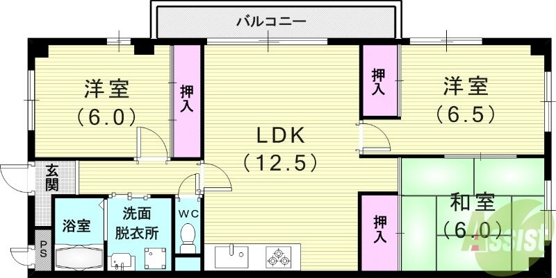 兵庫県芦屋市西蔵町 打出駅 3LDK マンション 賃貸物件詳細