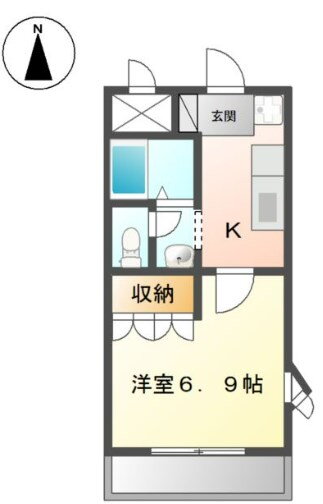 フルハウスＢ棟 2階 1K 賃貸物件詳細