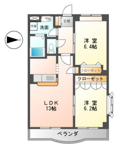 ウィルコートＩＩ 2階 2LDK 賃貸物件詳細