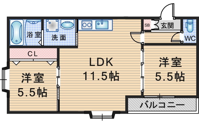 大阪府豊中市若竹町１ 緑地公園駅 2LDK アパート 賃貸物件詳細
