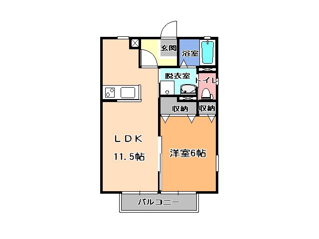 栃木県宇都宮市山本２ 1LDK アパート 賃貸物件詳細