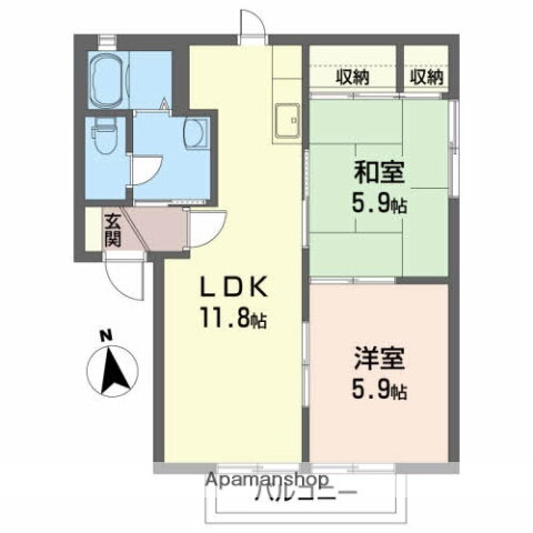 秋田県秋田市土崎港北４ 土崎駅 2LDK アパート 賃貸物件詳細