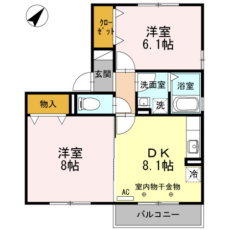 三重県名張市希央台５番町 名張駅 2DK アパート 賃貸物件詳細