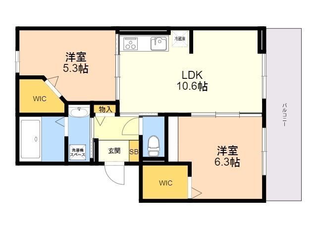福岡県福岡市中央区鳥飼３ 西新駅 2LDK アパート 賃貸物件詳細