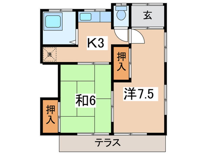 神奈川県横浜市旭区さちが丘 南万騎が原駅 2K アパート 賃貸物件詳細