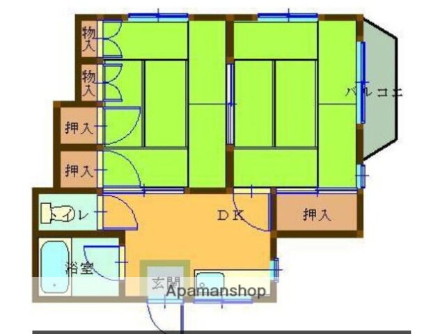 愛媛県松山市束本１ 福音寺駅 2DK アパート 賃貸物件詳細