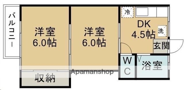 コーポ東仙台 2階 2K 賃貸物件詳細
