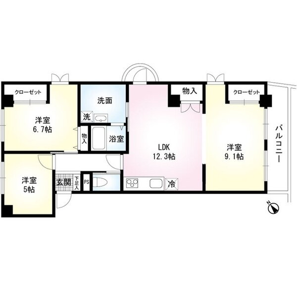 金津賀第五ビル 5階 3LDK 賃貸物件詳細