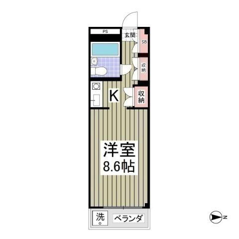 エイムハイツ 2階 ワンルーム 賃貸物件詳細