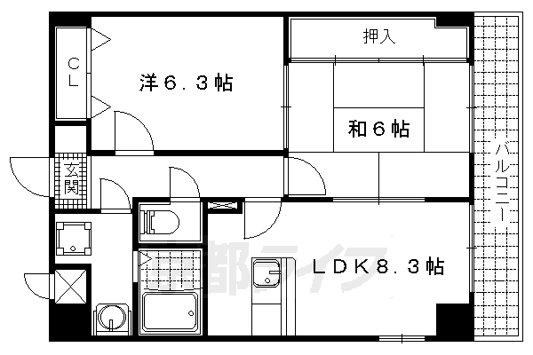 京都府京都市伏見区醍醐構口町 石田駅 2LDK マンション 賃貸物件詳細