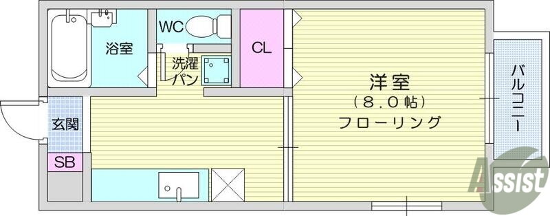 宮城県仙台市若林区文化町 河原町駅 1K アパート 賃貸物件詳細