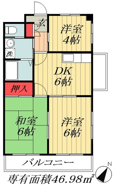 千葉県市川市塩焼４ 妙典駅 3DK マンション 賃貸物件詳細