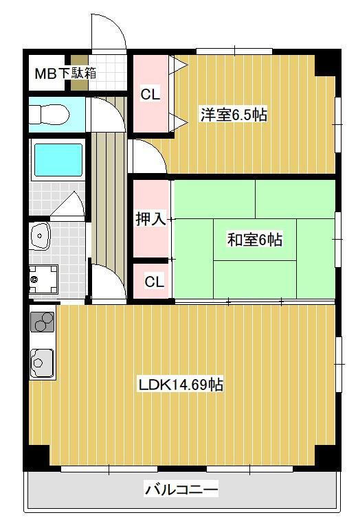 広島県呉市中央７ 呉駅 2LDK マンション 賃貸物件詳細