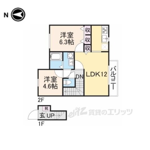 奈良県香芝市逢坂２ 二上駅 2LDK アパート 賃貸物件詳細