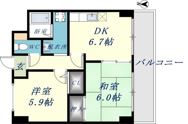 大阪府東大阪市長田西１ 長田駅 2DK マンション 賃貸物件詳細