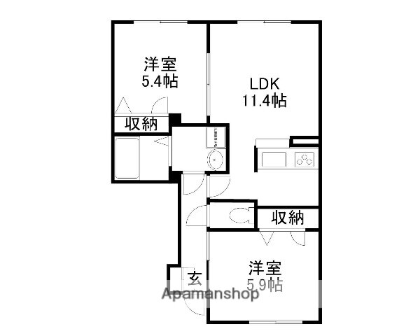 滋賀県米原市梅ケ原 米原駅 2LDK アパート 賃貸物件詳細