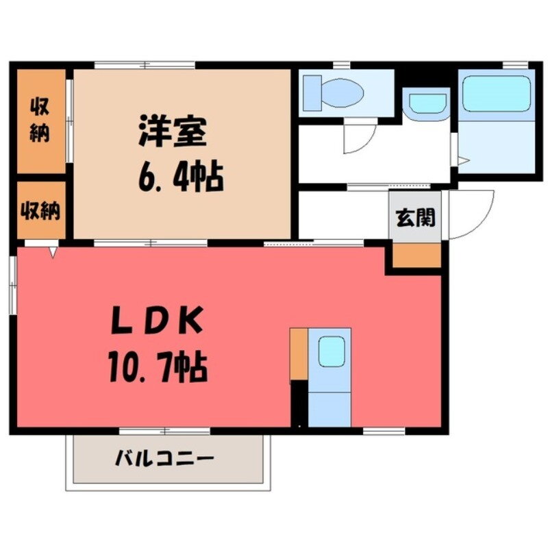 茨城県古河市横山町１ 古河駅 1LDK アパート 賃貸物件詳細