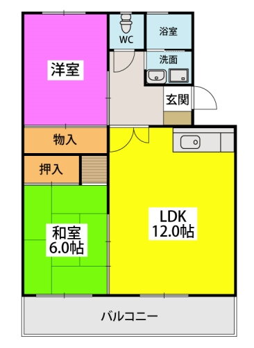 福岡県福岡市東区三苫５ 三苫駅 2LDK マンション 賃貸物件詳細