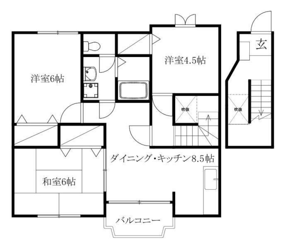 愛媛県松山市三町３ 福音寺駅 3DK アパート 賃貸物件詳細