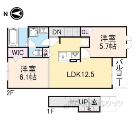 京都府木津川市山城町平尾茶屋前 棚倉駅 2LDK アパート 賃貸物件詳細