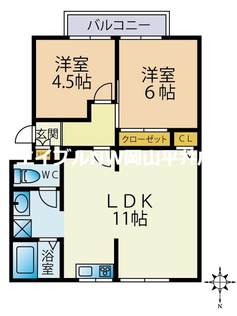 岡山県岡山市中区さい東町２ 高島駅 2LDK アパート 賃貸物件詳細