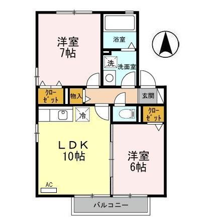 リビングタウン飯田　Ｂ棟 2階 2LDK 賃貸物件詳細