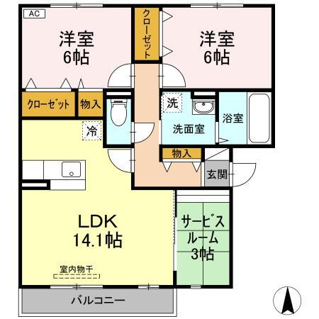 岡山県岡山市北区高柳西町 大安寺駅 2LDK アパート 賃貸物件詳細