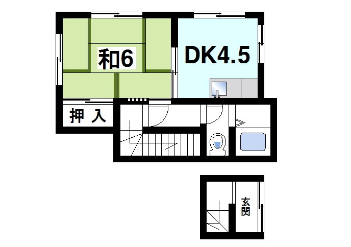 六条住宅 2階 1DK 賃貸物件詳細