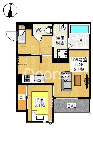 岡山県岡山市北区花尻ききょう町 北長瀬駅 1LDK アパート 賃貸物件詳細