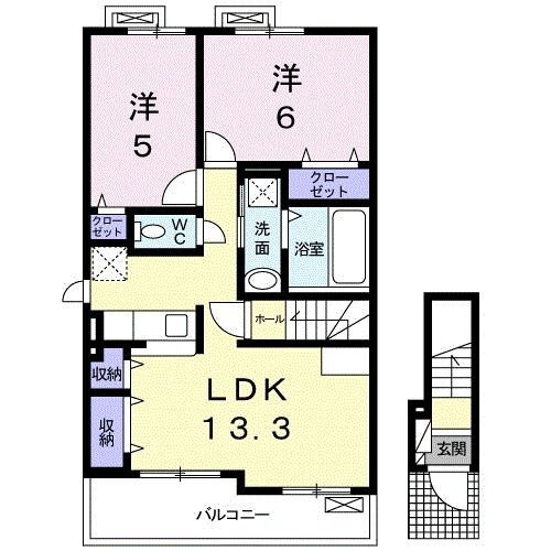 熊本県宇城市松橋町久具 松橋駅 2LDK アパート 賃貸物件詳細