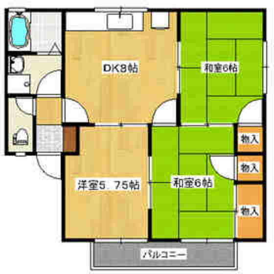 広島県広島市安佐南区東野３ 中筋駅 3DK アパート 賃貸物件詳細