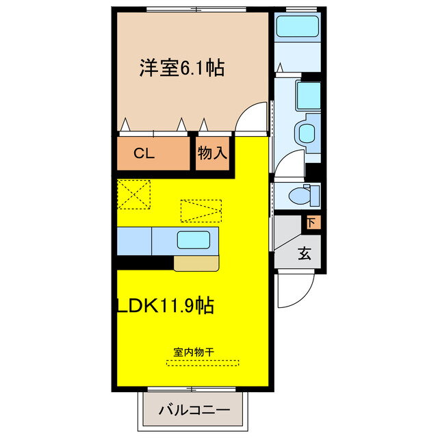 岐阜県大垣市上面２ 1LDK アパート 賃貸物件詳細