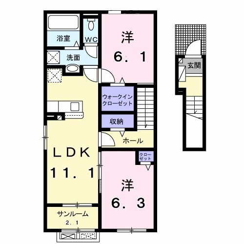 富山県高岡市博労本町 高岡駅 2LDK アパート 賃貸物件詳細